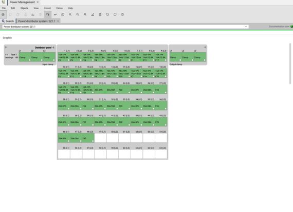 Screenshot des Energiemanagements in der DCIM-Software von FNT